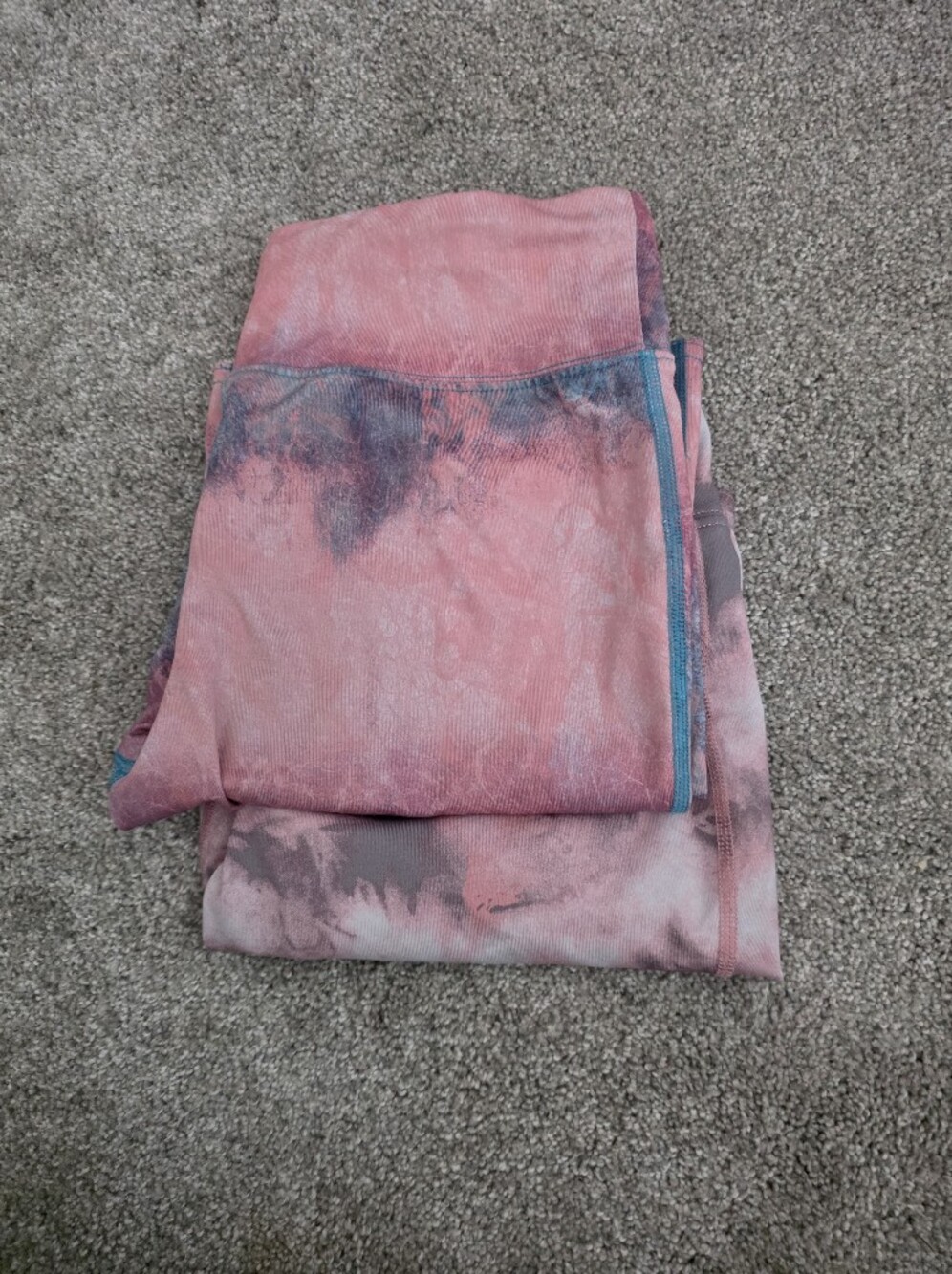 bcg Pink Tie-Dye Shorts with Blue Accent Stitching